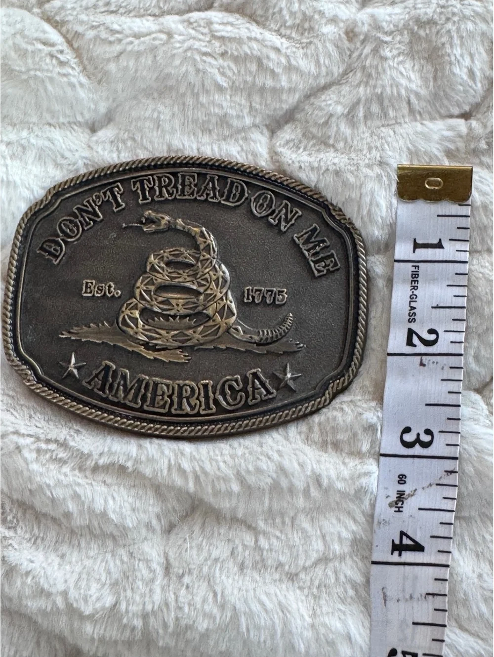 Montana Silversmiths Don't Tread On Me America Belt Buckle Vintage Metal